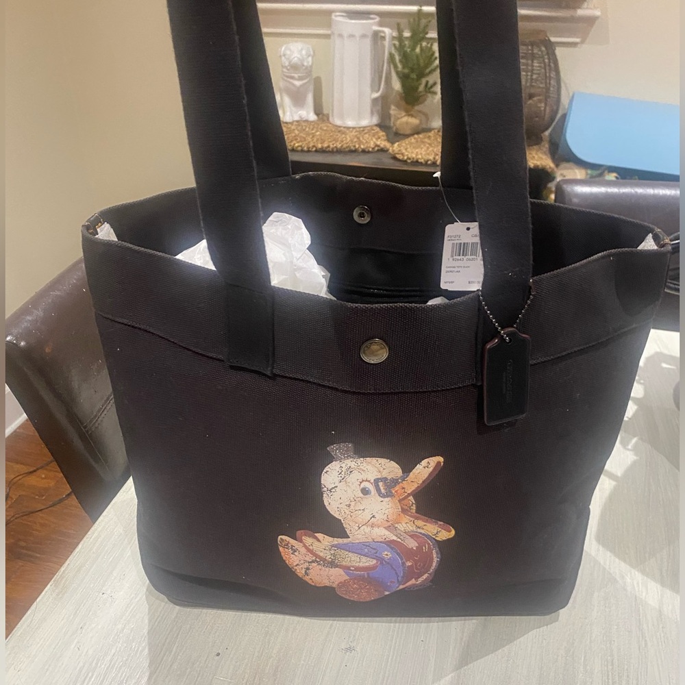 Rare Coach Fisher Price Doodle Duck Black Tote-NWT